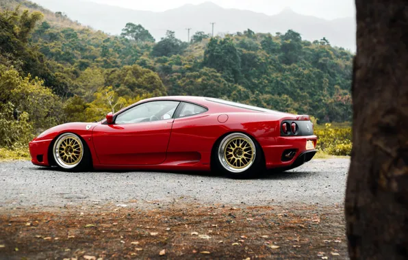 Red, Auto, Machine, 360, Supercar, Modena, Ferrari 360, Suspension