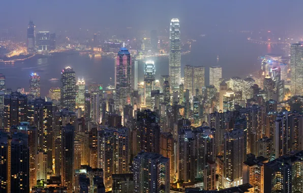 Picture landscape, Hong Kong, skyscrapers