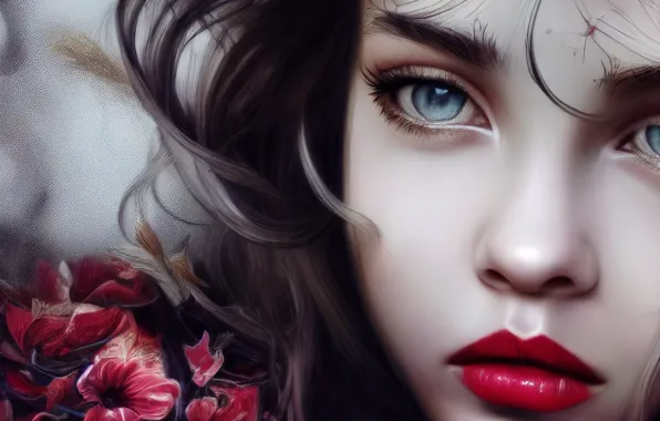 Girl, AI art, neural network