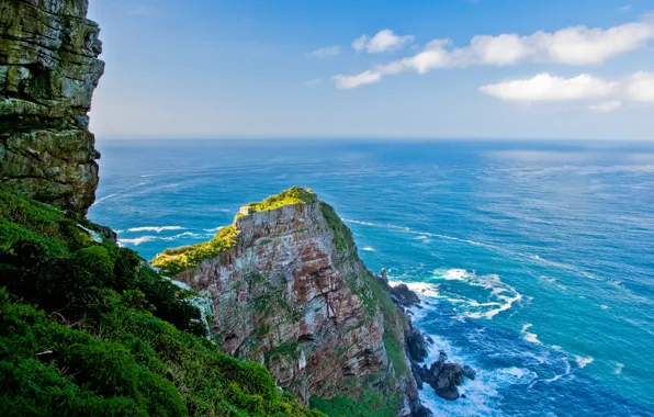Picture sea, rocks, house