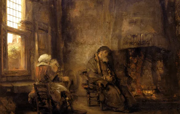Picture, genre, Rembrandt van Rijn, Tobias and His Wife