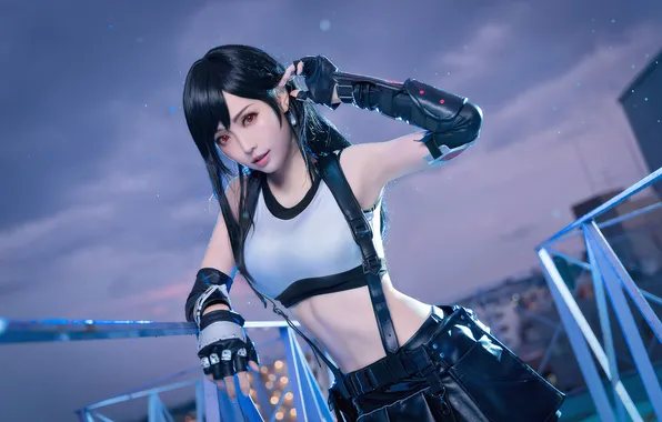 Asian, women, cosplay, Final Fantasy VII, Tifa Lockhart, Ely