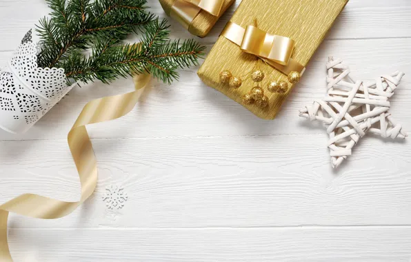 Holiday, gift, star, new year, spruce