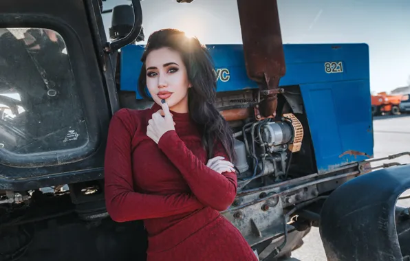 Dress, model, brunette, Anton Kharisov