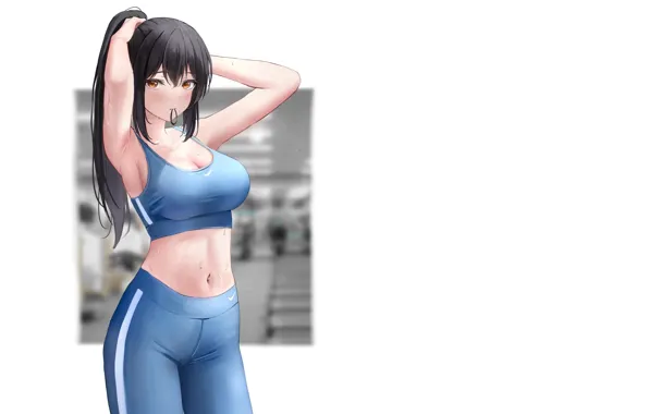 Kawaii, girl, long hair, anime, hair, babe, cute, sports
