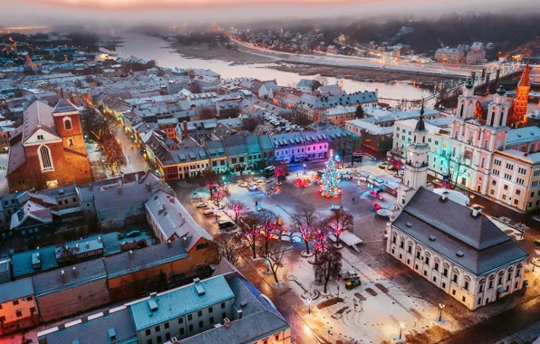 Winter, the city, tree, Lithuania, Kaunas