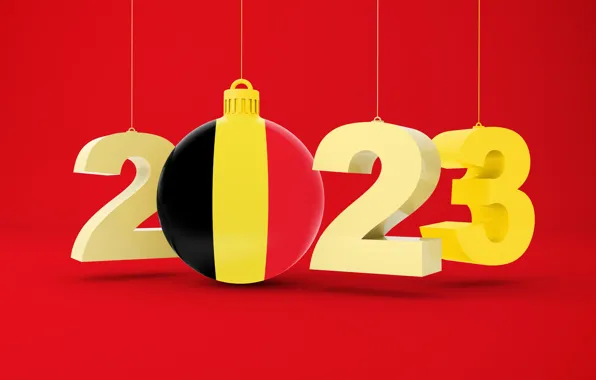 Yellow, red, black, ball, yellow, figures, New year, tricolor