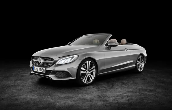 Picture Mercedes-Benz, convertible, black background, Mercedes, AMG, AMG, Cabriolet, C-Class