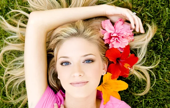 Picture flowers, look, blonde