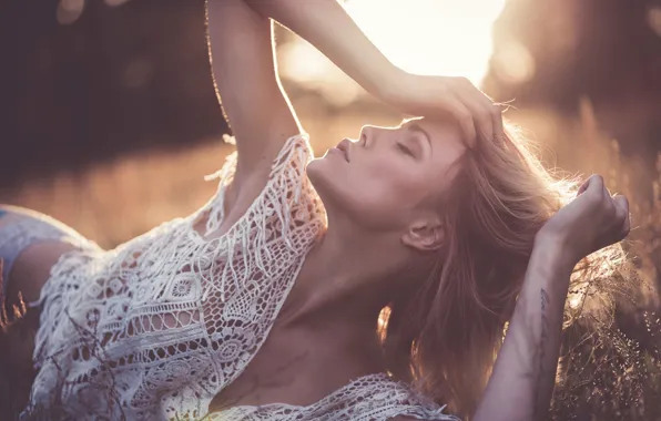 Picture girl, pose, mood, hands