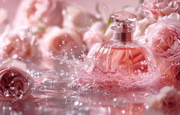 Water, drops, flowers, squirt, holiday, gift, spring, perfume