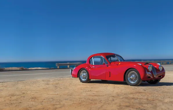 Sea, red, Jaguar, Red, sportcar, coupe, british