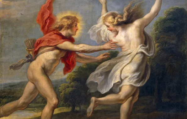 Picture, mythology, Cornelis de Vos, Apollo and Daphne