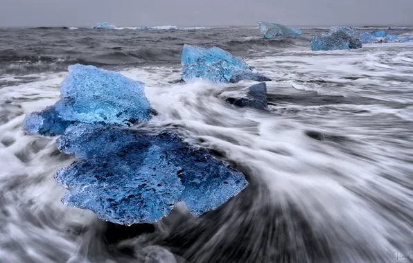 Ice, sea, Iceland, lump