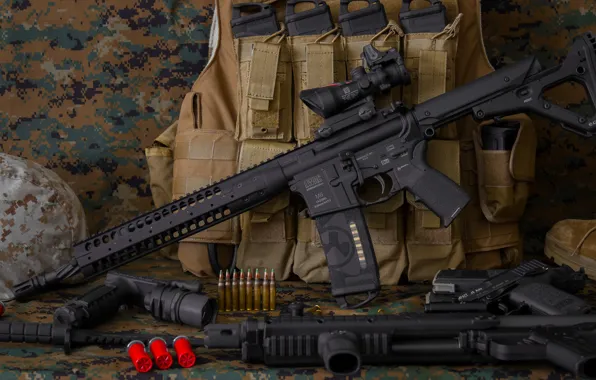 Weapons, rifle, carabiner, assault, LWRC M6