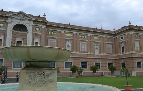 Picture yard, Italy, fountain, Museum, The Vatican
