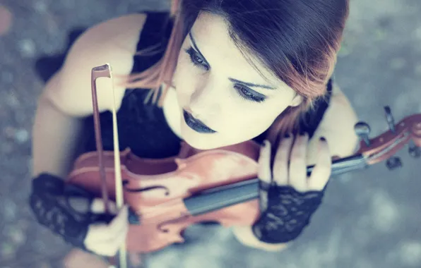 Picture violin, tool, bow, violinist, Beatriz Lopes
