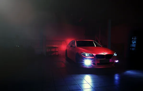 Picture red, BMW, BMW, red, Blik, F10, Sedan, 5 Series