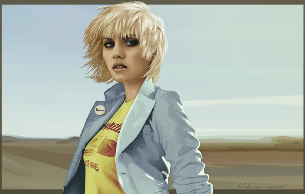 Picture Girl, Figure, Look, Blonde, Elisha Cuthbert, Postcard