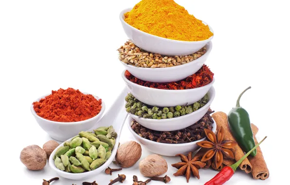 Pepper, nuts, cinnamon, spices, spices, paprika, Anis