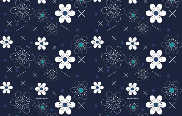 Flowers, texture, blue background