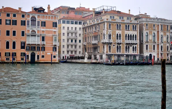 City, the city, Italy, Venice, channel, Italy, panorama, gondola