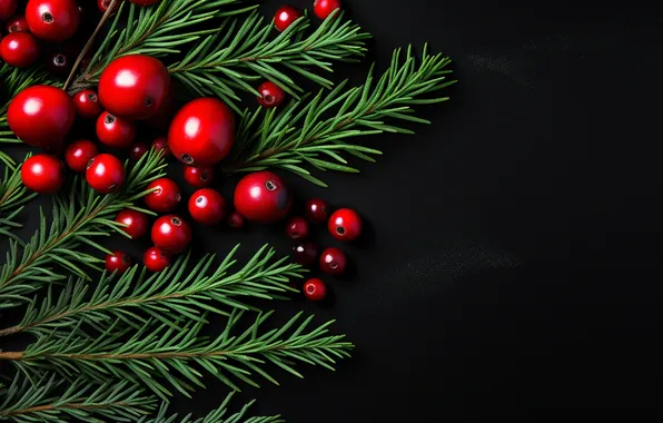 Decoration, berries, Christmas, New year, new year, Christmas, tree, berries