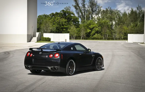 Picture black, Nissan, GT-R, black, Nissan, the rear part, 360 three sixty forged