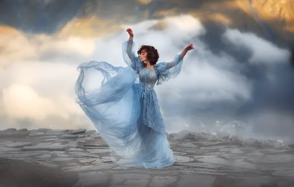 Picture girl, pose, dress, Anastasia Barmina