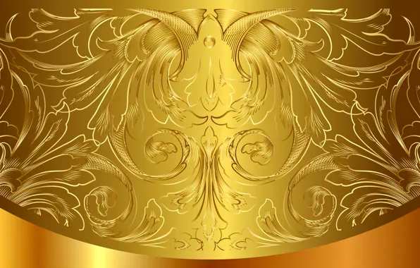 Background, gold, pattern, vector, golden, ornament, vintage, background