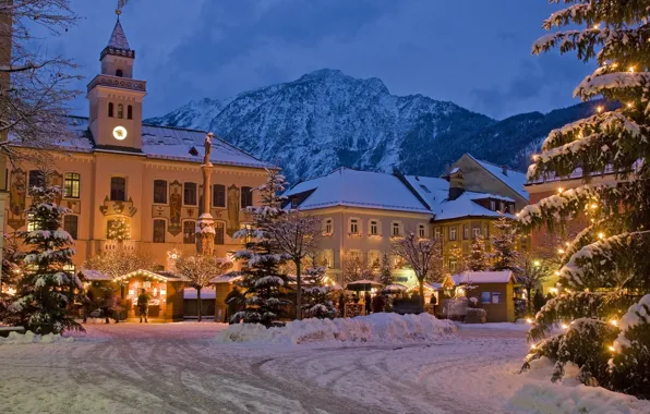 Picture winter, snow, mountains, Germany, ate, mountains, Bad Reichenhall