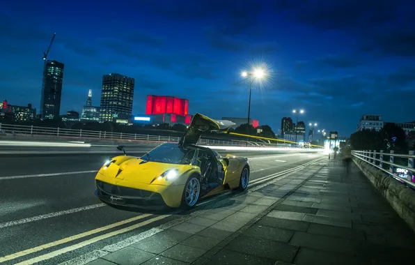 Picture night, supercar, street, Huayr To Pagani, hypercar