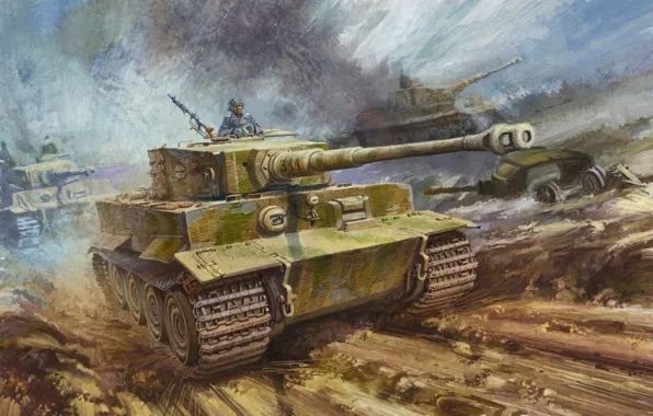 Tiger, figure, the second world, the Germans, the Wehrmacht, heavy tank, PzKpfw VI, 505 heavy …