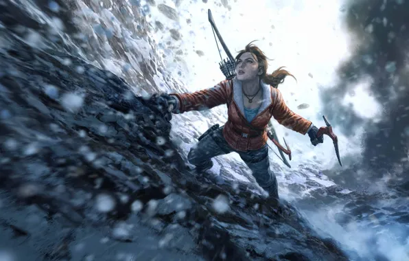 Tomb Raider, Mountain, Snow, Lara Coft