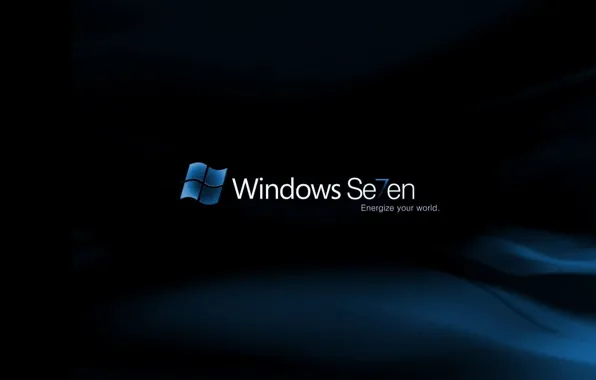 Blue, background, black, seven, Windows 7, seven, the program