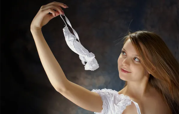 Picture look, smile, panties, brown hair, marigolds, amelie, graceful