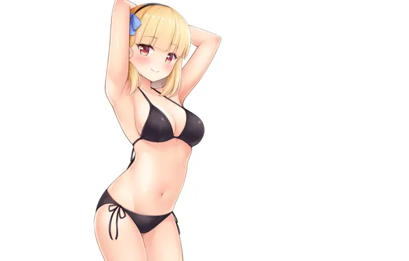 Picture kawaii, girl, sexy, black, boobs, anime, blonde, breasts