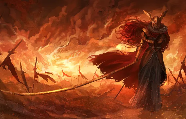Game art, Elden Ring, Malenia Blade of Miquella, the battlefield