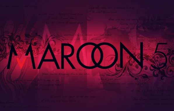 Picture music, logo, group, red background, Maroon 5