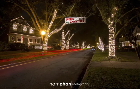 The city, home, garland, Merry Christmas, Nam Phan Photography