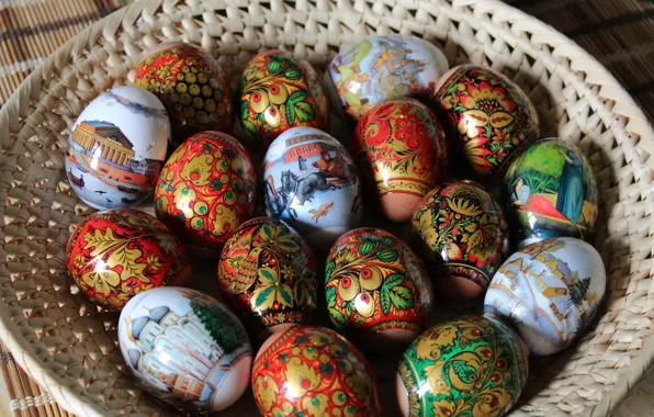 Holiday, patterns, bright, eggs, spring, Easter, ornament, network
