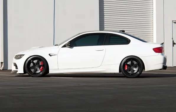 Picture white, black, bmw, BMW, profile, wheels, drives, black