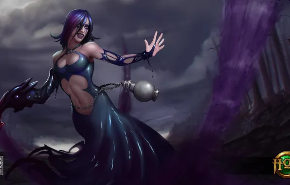 Girl, darkness, magic, Heroes of Newerth, Wraith, Blight Wraith