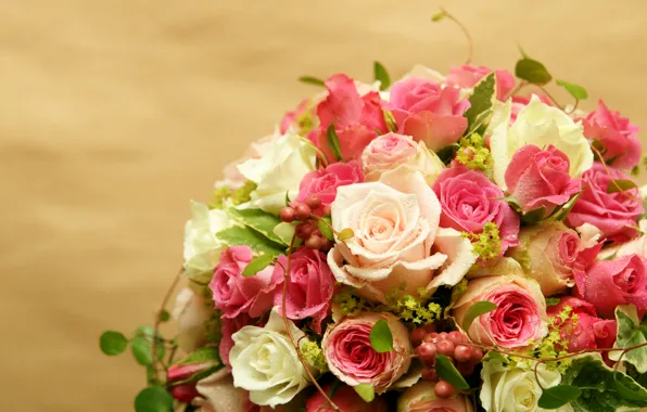 Picture drops, roses, bouquet, chic, roses, bouquets