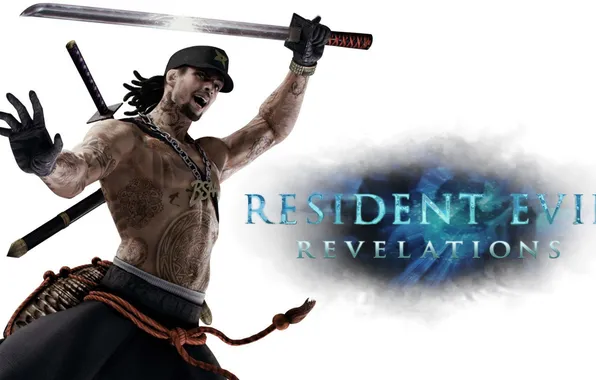 Sword, tattoo, Resident Evil, ninja, Resident Evil: Revelations, Keith Lumley, Biohazard: Revelations