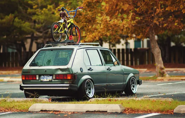Autumn, bike, volkswagen, bike, rabbit, Volkswagen, low, doll