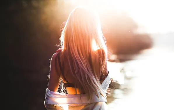 Girl, light, blonde, girl, bra, bra, women, blonde