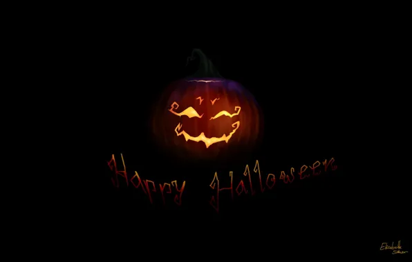 Holiday, the inscription, art, Halloween, pumpkin, black background