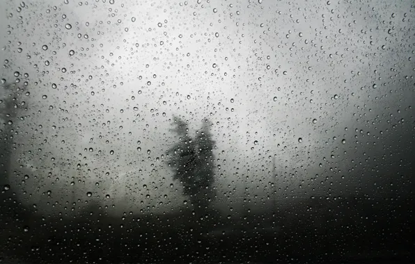 Glass, drops, rain