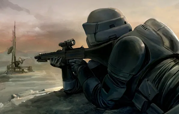 Star Wars, Art, Scout Trooper, Sniper